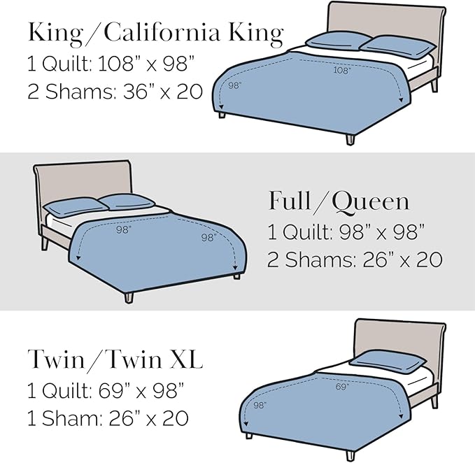 Southshore Fine Living, Inc. White Quilts Queen Size Set, Lightweight Summer Bedspread with 2 Quilted Pillow Shams, Cozy, Soft Circle-Stitch Design, Queen Size/Full Size, White