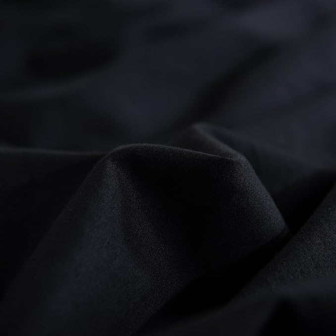 NEXHOME PRO King Duvet Cover Set – 100% Certified Organic Cotton with Washed Feel & Linen-Like Texture, Comfortable & Breathable, Home Bedding Set Black (No Comforter)