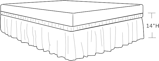 Biscaynebay Wrap Around Bed Skirts with Split Corners for King Beds 14" Drop, Dark Grey Elastic Dust Ruffles Adjustable Easy Fit Wrinkle & Fade Resistant Silky Luxurious Fabric Machine Washable