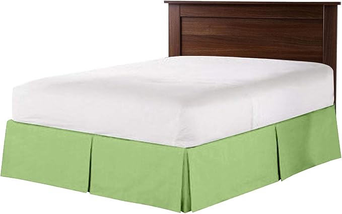 800 Thread Count 100% Pure Cotton Luxury Box Pleated Bed Skirt Full Size with 16 Inch Drop Length Sage