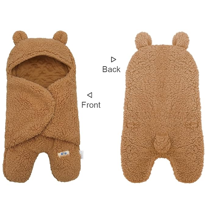 BlueSnail Newborn Receiving Blanket Baby Sleeping Wrap Swaddle(0-3M, 8-13lbs,Brown)
