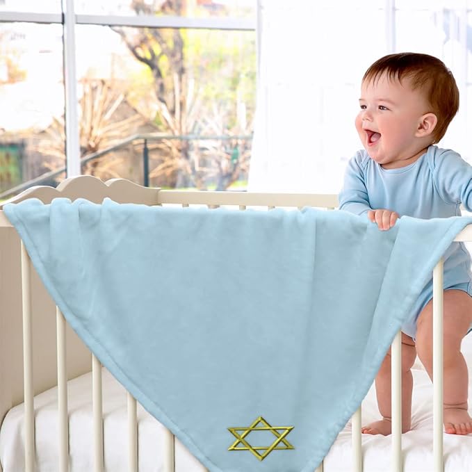 Nursery Bedding Baby Blankets for Boys & Girls Star of David Jewish B Polyester
