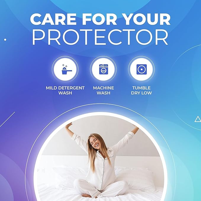 PlushDeluxe Full Size Premium Mattress Encasement - Zippered Waterproof, Bedbug Proof Design, 6-Sided Protection - Hypoallergenic Cotton Terry Fabric 12-15" Depth
