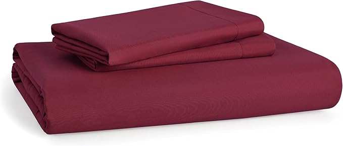 Bedsure Duvet Cover Full Size - Soft Double Brushed Bedding Set for Kids & Adults, Zipper Closure, 3 Pieces, Includes 1 Duvet Cover (80"x90") & 2 Pillow Shams, NO Comforter, Burgundy