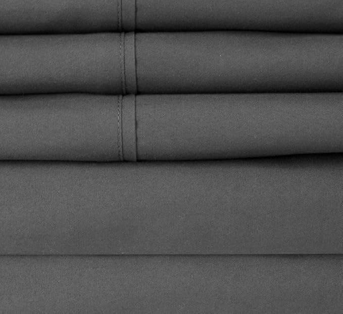 King Size Bed Sheets - 6 Piece 1500 Supreme Collection Fine Brushed Microfiber Deep Pocket King Sheet Set Bedding - 2 Extra Pillow Cases, Great Value, King, Gray
