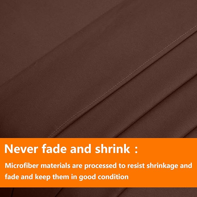 TAIMIT Brown King Comforter Set - 7 Pieces, Bed in a Bag Bedding Sets with All Season Soft Quilted Warm Fluffy Comforter,Flat Sheet,Fitted Sheet,2 Pillow Shams,2 Pillowcases