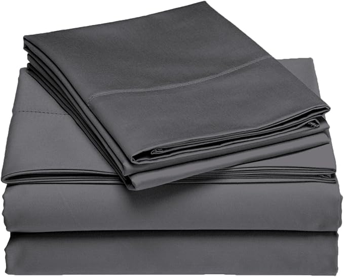 Full Size 4 Piece Sheet Set - Cool Breathable & Comfy Sheets - Hotel Luxury Bed Sheets for Women & Men - Deep Pockets, Easy-Fit, Extra Soft & Wrinkle Free Sheets - Gray Bed Sheet Set
