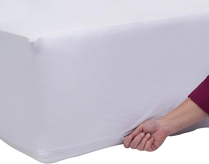 J&V TEXTILES Zippered Mattress Encasement Queen, 100% Waterproof Mattress Protector, Absorbent (Twin)
