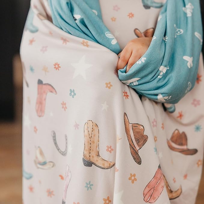 Large Premium Knit Baby 3 Layer Stretchy Quilt Blanket "Cheyenne" by Copper Pearl