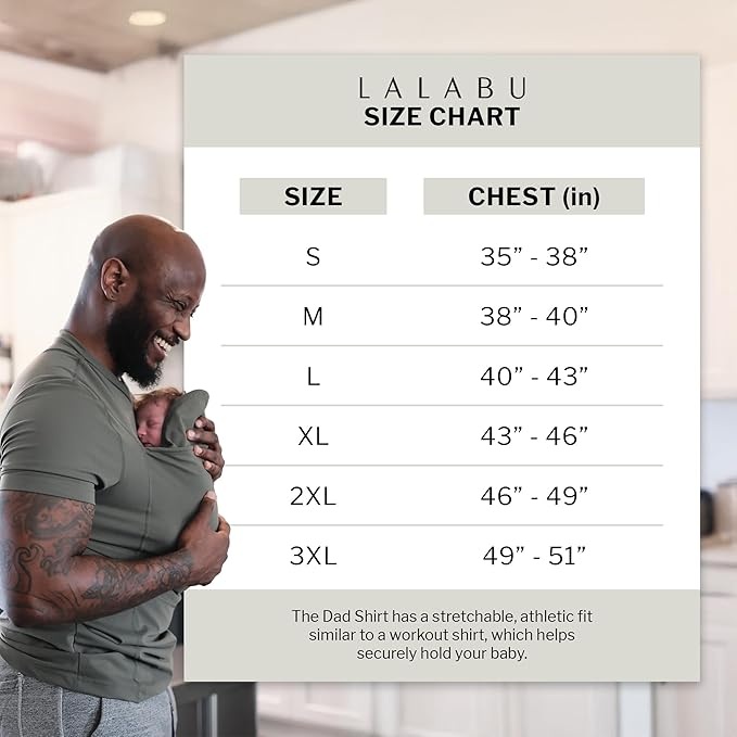 Lalabu The Dad Shirt | Hands-Free Baby Carrier for Dad with Kangaroo Pouch | Engineered for Bonding, Safety, & Comfort for Newborns Up to 15 Lbs. | CPSC Compliant - Fern - 3XL