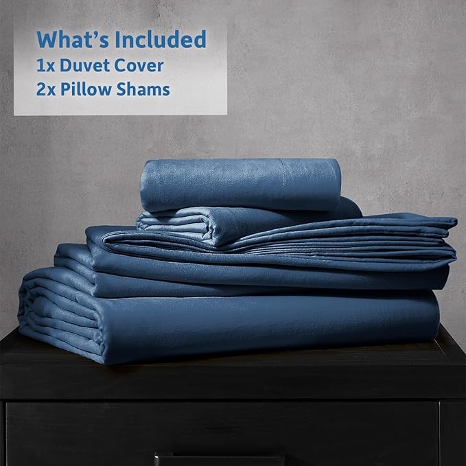 Nestl Navy Blue California King Duvet Cover Sets - Soft Prewashed Cal King Duvet Cover, 3 Piece, with Zipper Closure, 1 Duvet Cover 104x98 inches and 2 Pillow Shams