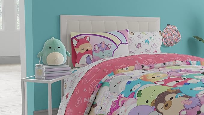 Franco Squishmallows Bedding Super Soft Comforter and Sheet Set with Sham, 7 Piece Queen Size
