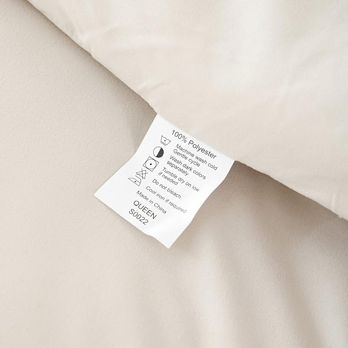 ROSGONIA King Size Comforter Set Beige, 3pcs (1 Boho Comforter & 2 Pillowcases) All Season Bedding Soft Lightweight Bedspread Cozy Blanket Quilt
