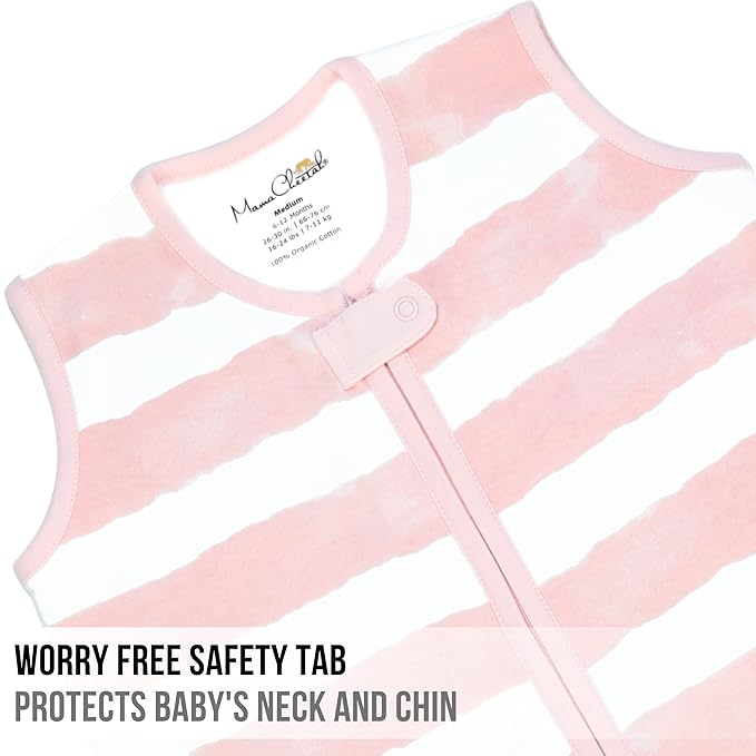 Mama Cheetah Baby Sleep Sack 0.5 TOG, Organic Cotton Baby Wearable Blanket with Two-Way Zipper, Swaddle Transition Baby Sleeping Bag for Newborn Infant Toddler Boy Girl, 12-18 Months