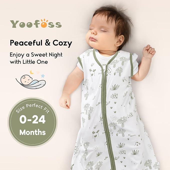 Yoofoss Baby Sleep Sack 12-18 Months 0.5 Tog Wearable Blanket for Baby, 3 Pack 100% Organic Cotton Infant Toddler Sleeping Sack 2-Way Zipper Lightweight Sleep Sack