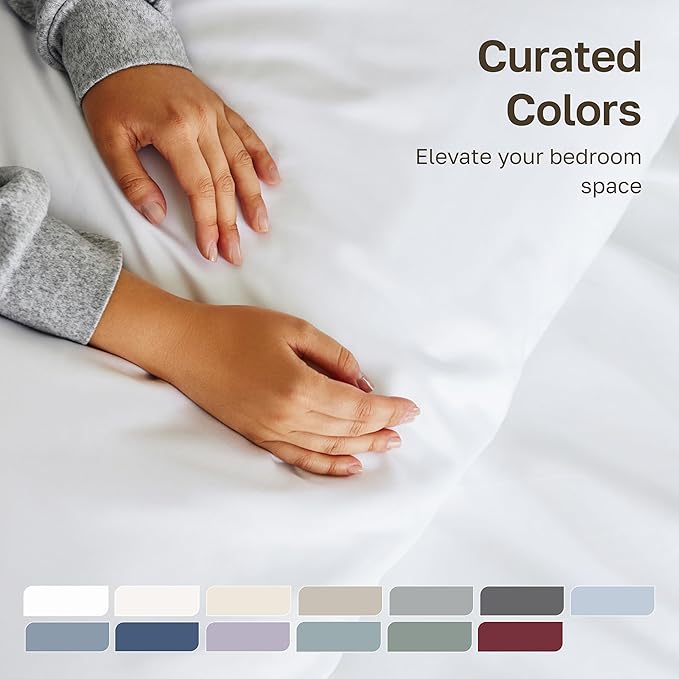 California Design Den Split King Sheets for Adjustable Bed - Buttery Soft 800 Thread Count, 100% Cotton Set, Sateen Bedding Set, Durable Twin XL Fitted Sheets - Light Grey