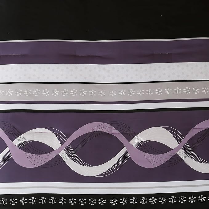 Anibedding Boho Comforter Set,8 Pieces Bed in a Bag Patchwork Striped Comforter Set,Boho Purple Bed Set King Size,Soft Microfiber Bedding Set for All Season(90"×104")