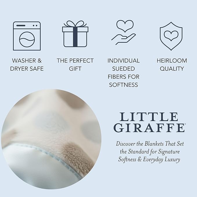 Little Giraffe Unisex Luxe Dot Baby Blanket Blue One Size