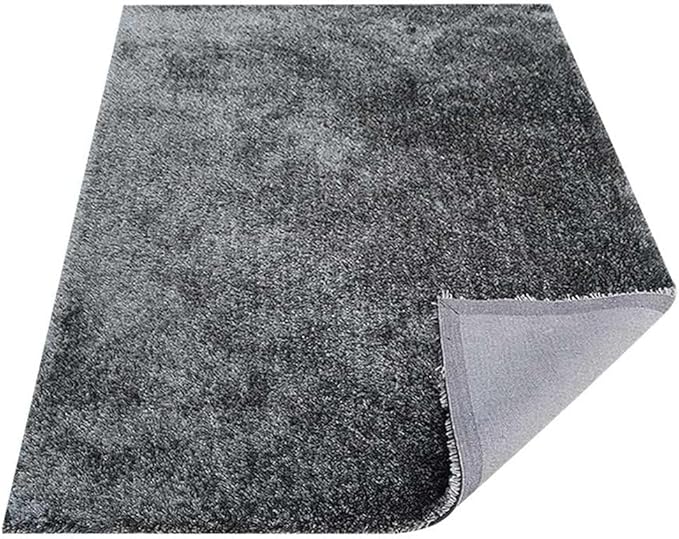 Hand Tufted SHAG Polyester ECO-Friendly Area Rugs - 6'x9', Rectangle, Dark Green, Solid Plain Design, High Pile Thick Handmade Anti Skid Rugs for Living Room, Bed Room K00111
