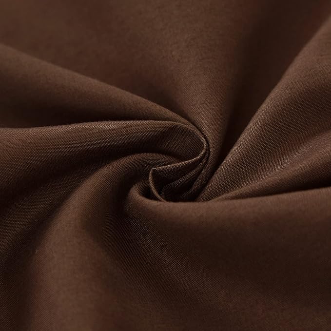 MEILA Wrap Around Bed Skirt Three Fabric Sides Elastic Dust Ruffled 18 Inch Tailored Drop,Easy to Install Fade Resistant-Brown, Queen/King