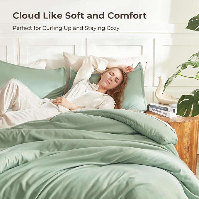 Litanika Twin XL Comforter Set Sage Green - 2 Pieces Extra Long Bed Set for College Dorm, All Season Bedding Set for Girls and Boys