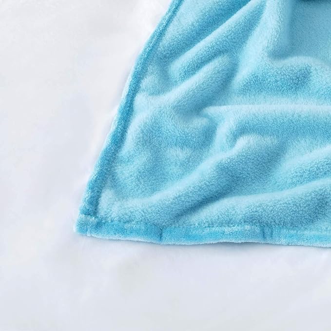 MOONLIGHT20015 Fleece Blanket 16 Pack - Soft Fluffy Light Blue Throw Blanket for Couch & Sofa - Lightweight Luxury 400 GSM Microfiber Fuzzy Bed Blankets and Throws (50 x 60 Inches, Throw/Travel)