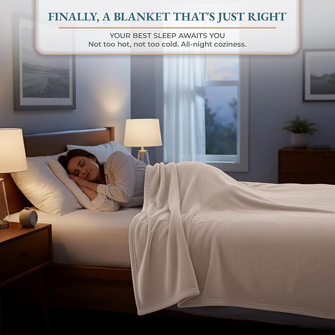 Casa Platino Fleece Blanket Twin Size – 300 GSM Beige Fleece Throw for Bed or Couch – Soft Cozy Warm Holiday Bed Blanket for Winter, Fuzzy Plush Elegant Gifts for Kids, Men & Women - 68x90 Inch