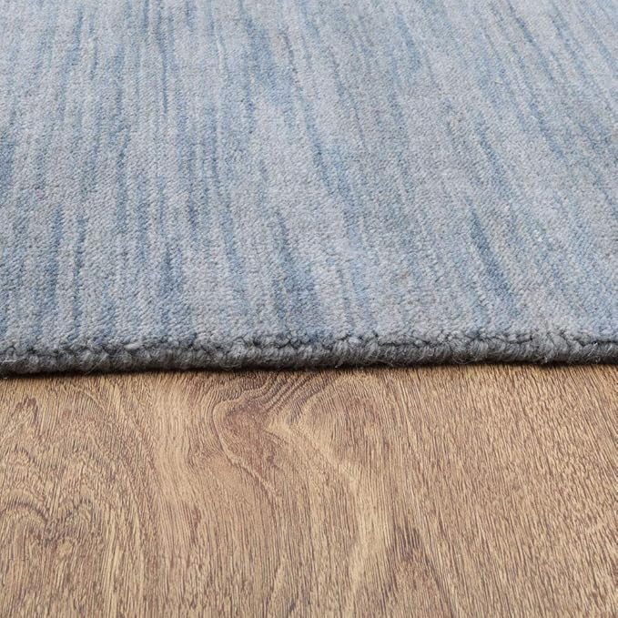 Rugsotic Carpets Hand Knotted Gabbeh Wool 9'x12' Area Rug Solid Light Blue L00111