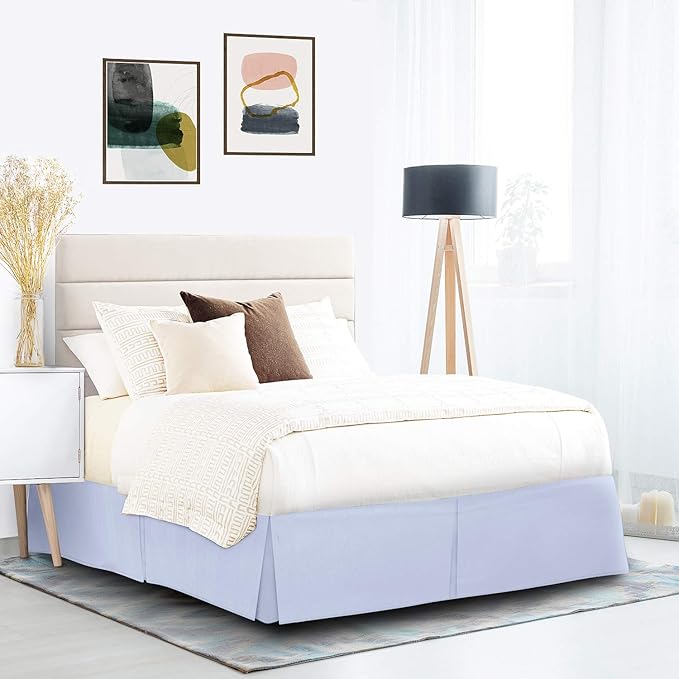 Nestl Ice Blue Twin XL Bed Skirt - Twin XL Size Bed Skirt 14 Inch Drop - Brushed Microfiber Bed Skirts - Hotel Quality Pleated Bed Skirt - Shrinkage & Fade Resistant