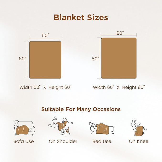 Sophia & William Throw Blanket for Couch Sofa(60x80 Inches) - Reversible Fluffy Soft Blanket, Gifts for Women, Yellow