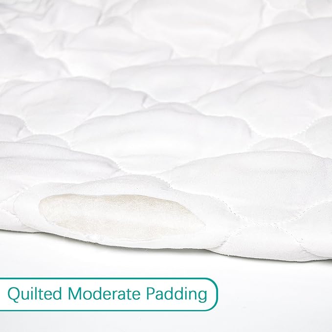 Crib Mattress Protector Sheets Fitted Waterproof Mattress Pad Cover, Noiseless & Machine Wash 100% Absorbent Mattress Protector Sheet Quilted White, 52" x 28", 2 Pack