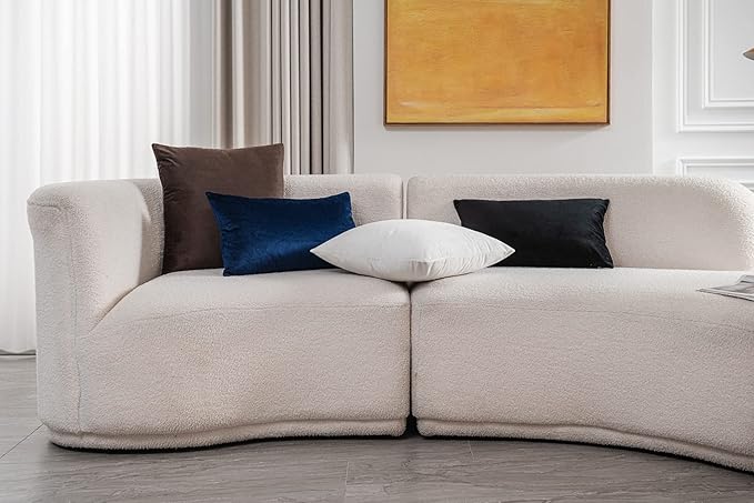 Euro Sham Covers 24x24 Chocolate Brown: Pack of 2 Cozy Soft Velvet Square Modern Luxury Decorative Throw Pillow Cases for Sofa Couch Living Room Bed Home Decor