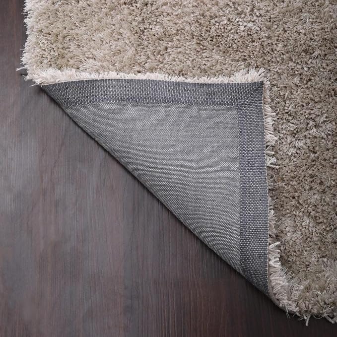 Hand Tufted SHAG Polyester ECO-Friendly Area Rugs - 2'8''x4'11'', Rectangle, Ivory, Solid Plain Design, High Pile Thick Handmade Anti Skid Rugs for Living Room, Bed Room K00111