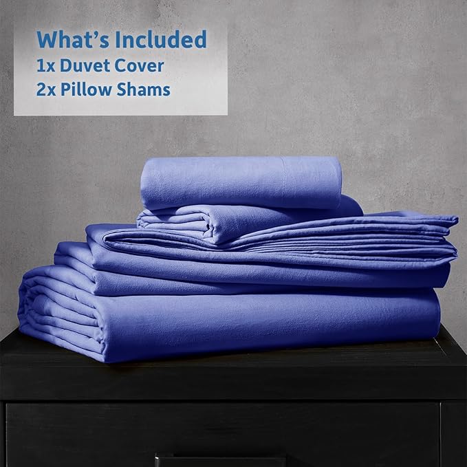 Nestl Royal Blue Duvet Cover Queen Size - Soft Prewashed Queen Duvet Cover Set, 3 Piece, with Zipper Closure, 1 Duvet Cover 90x90 inches and 2 Pillow Shams