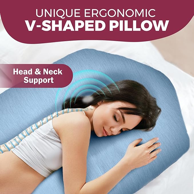 PILLANI Pregnancy Pillows for Sleeping - V C U Shaped Full Body Pillow with Removable Cover, 57inch Cooling Maternity Pillow for Pregnant Women, Support for Back Belly Legs Hip - Pregnancy Must Haves