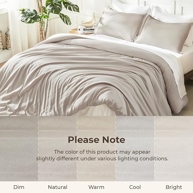 Litanika Comforters Super King Size Linen, 3 Pieces Lightweight Solid Bedding Set & Collections, All Season Fluffy Bed Set (120x120In Comforter & 2 Pillowcases)
