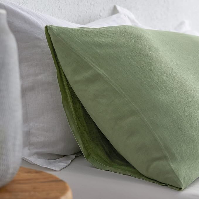 Simple&Opulence Body Pillow Cover 20" x 54",100% Pure Linen, Ultra Soft and Breathable, Body Pillowcase with Envelope Closure for Adults (Sage Green)