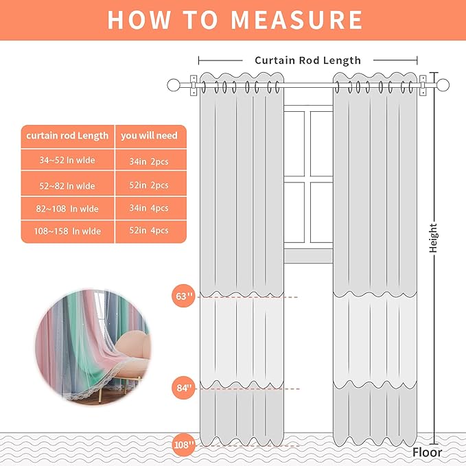 XiDi Pink Grey Green Girls Curtains for Bedroom Rainbow Blackout Short Curtains for Kitchen Cafe Window Room Darkening Kids Childs Nurser Room Wall Decor 54 inches Long 52 inches Wide 2 Panels Set