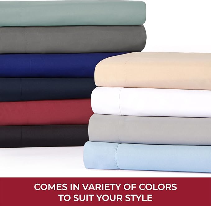 Mellanni RV Short Queen Sheets - 4 PC Iconic Collection Bedding - Hotel Luxury, Extra Soft, Cooling Bed Sheets - Deep Pocket up to 10 inch (RV/Short Queen, Gray)