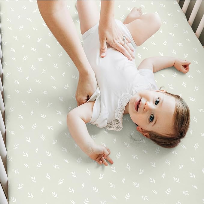 KeaBabies 2-Pack Baby Crib Sheets for Boys, Girls - 52x28 Viscose Derived from Bamboo Toddler Bed Sheets Neutral, Fitted Crib Mattress Cover for Standard Baby Bedding, Soft & Cozy (Lune Mystic)