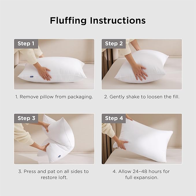 Bedsure King Size Pillows Set of 4 - King Size Bed Pillows 4 Pack for Sleeping, Soft and Supportive, Hotel Quality, Original Down Alternative Filling for Side, Back Sleepers