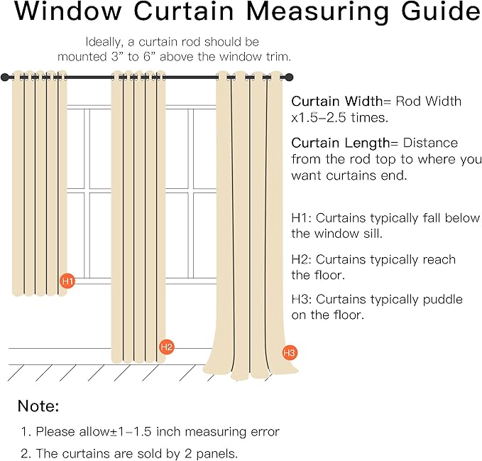 XiDi Beige Curtains with Sheer Overlay for Living Room Bedroom Small Window 2 Panels 80% Blackout Double Layer Star Curtains for Kids Girls Room Darkening Grommet Drapes with Tiebacks W52 X L45
