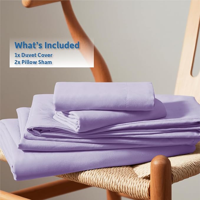 Nestl Lavender California King Duvet Cover Sets - Soft Double Brushed Cal King Duvet Cover, 3 Piece, with Button Closure, 1 Duvet Cover 104x98 inches and 2 Pillow Shams