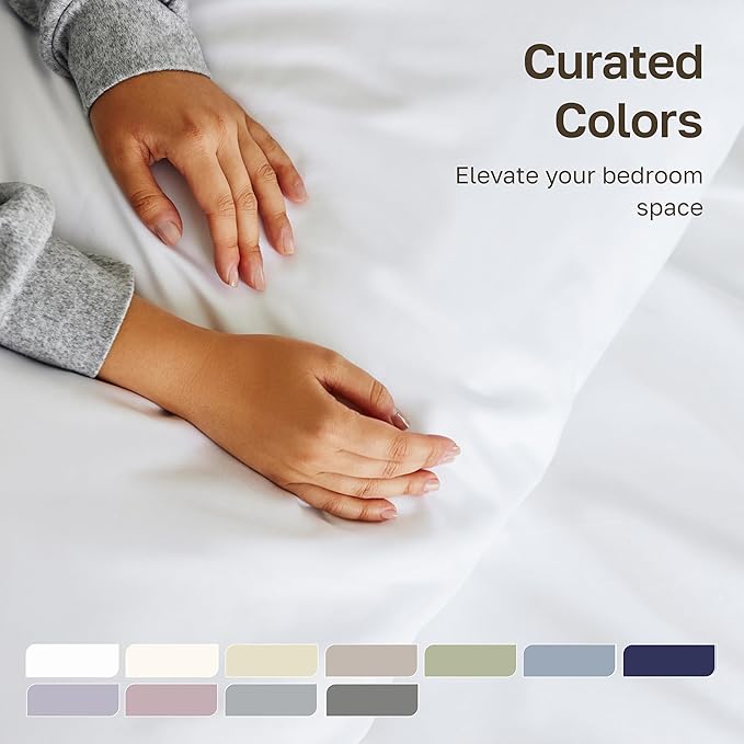 California Design Den King Sheet Set - 1000 Thread Count Sateen, Thick and Natural 100% Cotton Sheets, Deep Pockets, Durable Bedding Set - Beige (Sand Tone)
