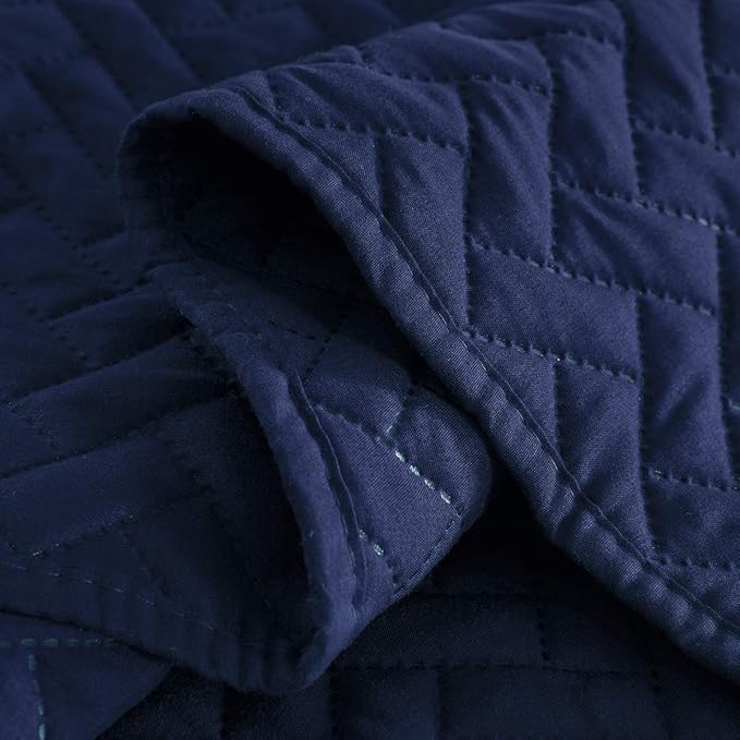 JML Quilts Set, Bedspread Coverlet Set with Pillowcases - 3 Piece Soft and Lightweight Bed Quilt for Spring, Autumn and Summer (Embossed Weave - Royal Blue, King(92"x104"))
