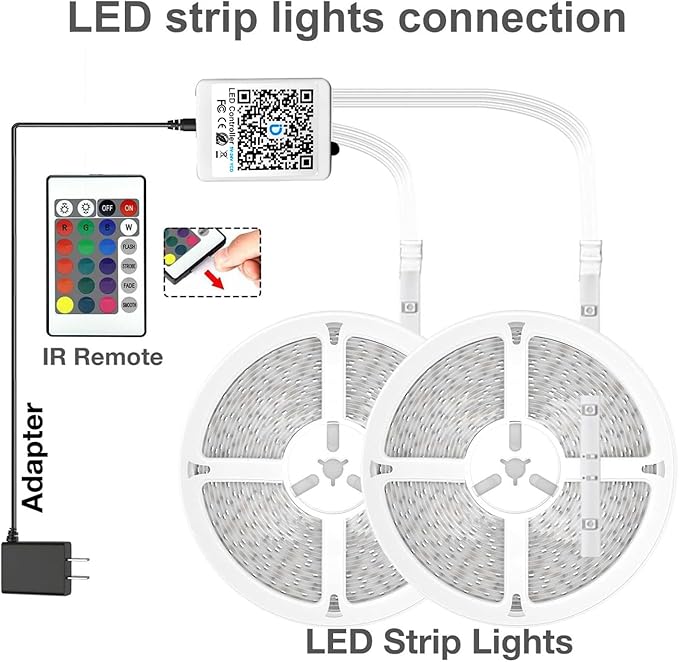 DAYBETTER LED Strip Lights 200 ft (2 Rolls of 100 ft), Smart App Control Lighting Bedroom Rome Decor with Remote, RGB Music Sync Color Changing LED Lights for Party