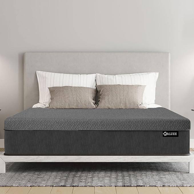 VALUXE 3 Inch Gel Memory Foam Mattress Topper Queen Size High Density Cooling Pad Pressure Relief Bed Topper Grey (with Removable & Washable Bamboo Cover)