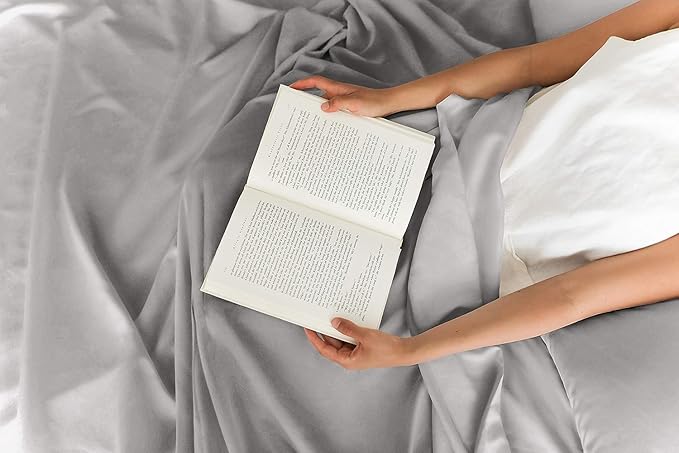 Twin 4 Piece Sheet Set - Comfy Breathable & Cooling - Ultra-Soft Hotel Luxury Bedding Set with 8-16 Inch Deep Pockets - 1 Flat & 1 Fitted Sheet & 2 Pillowcases - Wrinkle Free & Easy Care - Light Grey