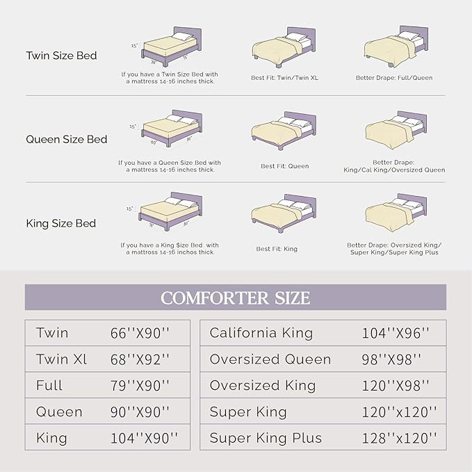 Andency Purple Comforter Full(79x90Inch), 3 Pieces(1 Pintuck Comforter and 2 Pillowcases) Microfiber Pinch Pleat Comforter Set Twin Size, Lightweight and Soft Bedding Comforter Set