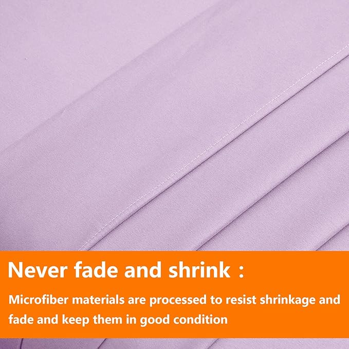 TAIMIT Light Purple Twin Size Comforter Set - 5 Pieces, Bed in a Bag Bedding Sets with All Season Soft Quilted Warm Fluffy Reversible Comforter,Flat Sheet,Fitted Sheet,1 Pillow Shams,1 Pillowcases